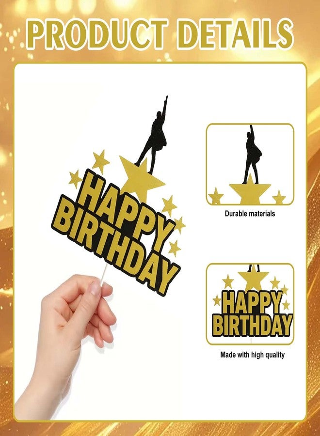 Vozekrod Broadway Musical Cake Topper - Musical Star Happy Birthday Cake Decoration, Party Supplies for Theater Fans, Kids & Adults - Image 3